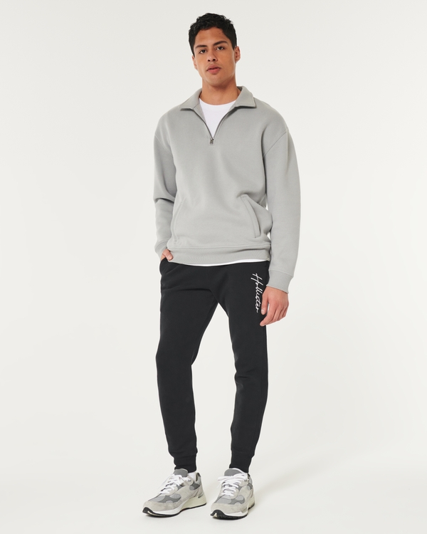 Fleece Logo Joggers, Black