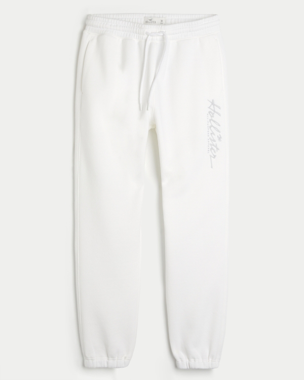 Fleece Logo Graphic Joggers, White