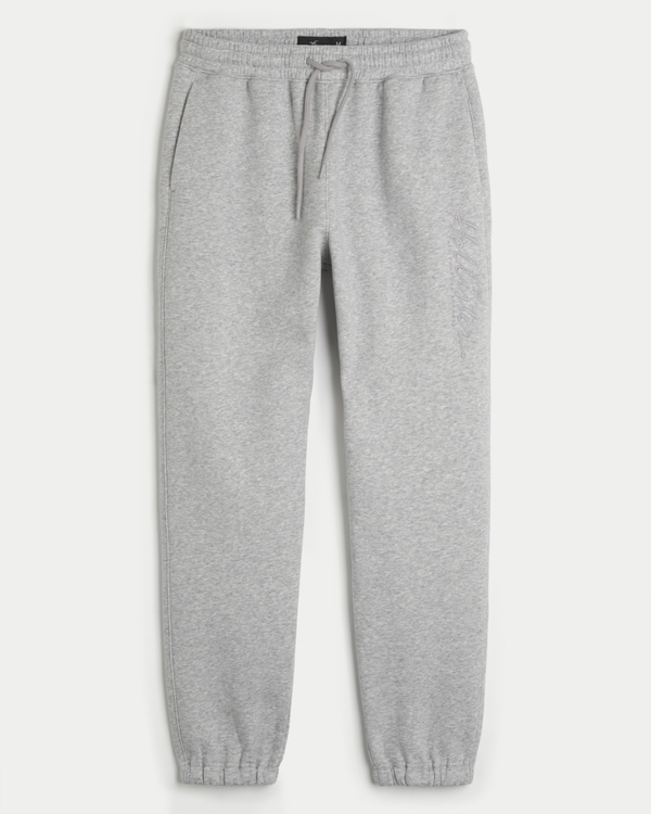 Hollister Logo Graphic Banded Sweatpants ($40) ❤ liked on Polyvore  featuring activewear, activewear pants, bla…