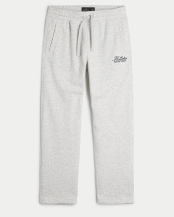 Hollister Straight Logo Graphic Sweatpants in White for Men