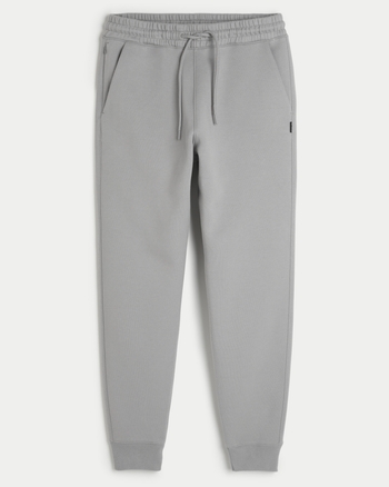 Hollister Co. FLEECE LOGO JOGGERS - Tracksuit bottoms - FLAT GREY