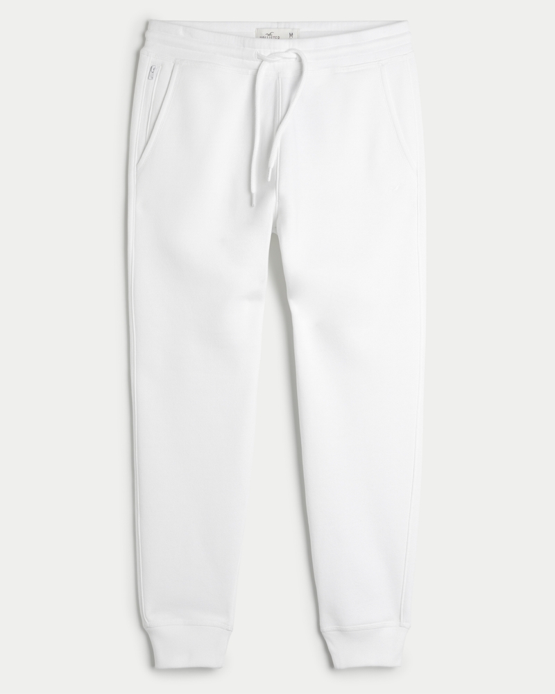 Men s Feel Good Fleece Icon Joggers in White Size XL from Hollister