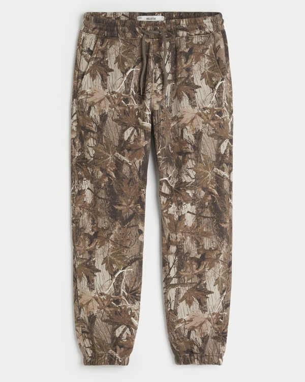 Relaxed Fleece Logo Joggers, Brown Camo