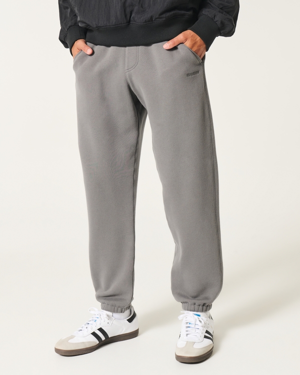 Relaxed Fleece Logo Joggers, Dark Gray