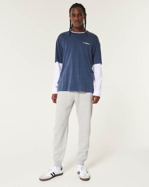 Hollister Feel Good Fleece Joggers, Heather Gray