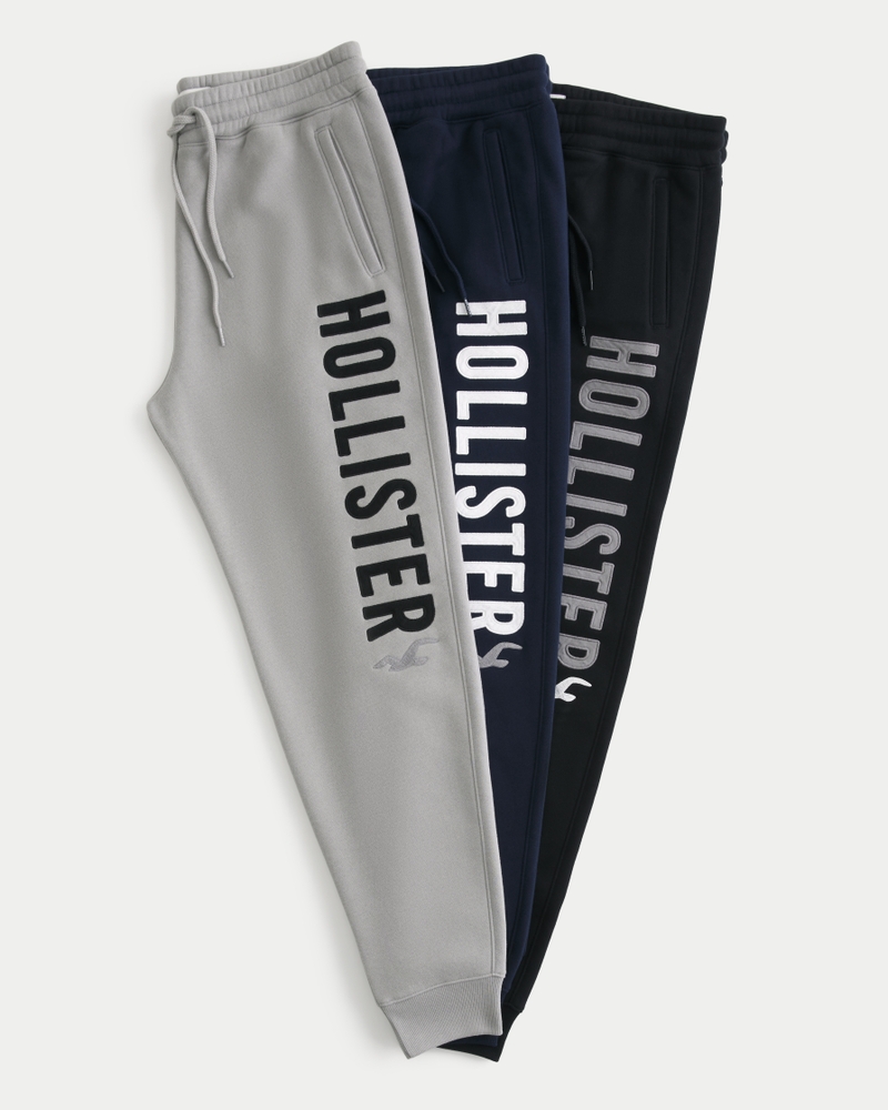 Men s Fleece Logo Graphic Jogger 3 Pack Men s Bottoms HollisterCo