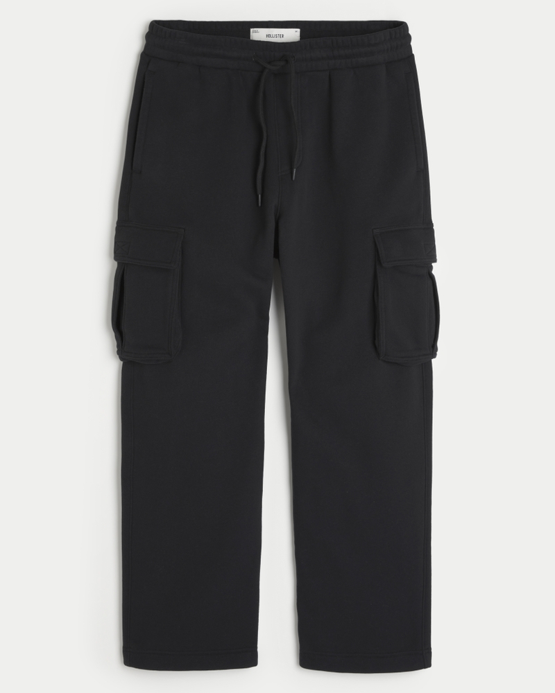 Men s Baggy Cargo Sweatpants in Black Size L from Hollister