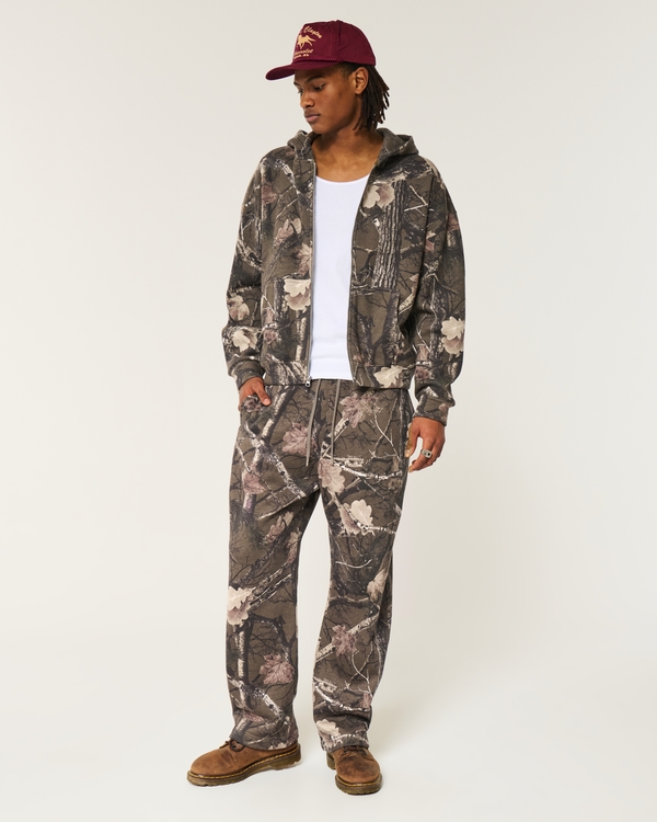 Baggy Sweatpants, Dark Brown Camo view 1