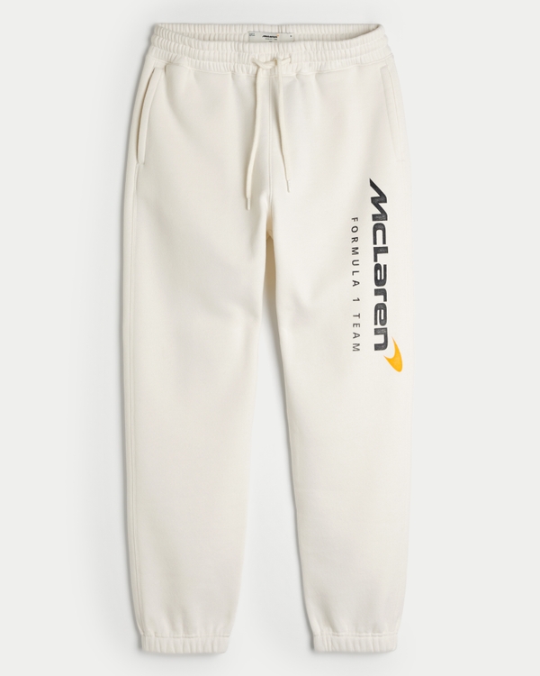 Relaxed McLaren Graphic Fleece Joggers, Cream view 1
