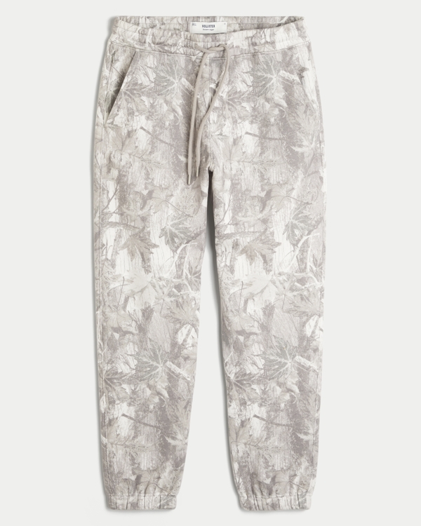 Relaxed Camo Fleece Joggers, Cream Camo view 1