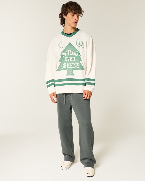 Snake Graphic Baggy Sweatpants, Shadow Green view 1