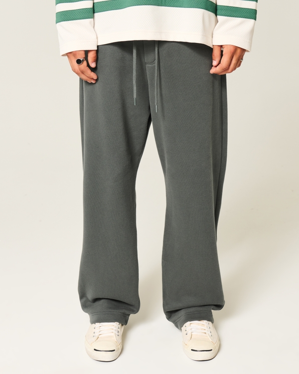 Snake Graphic Baggy Sweatpants, Shadow Green view 2