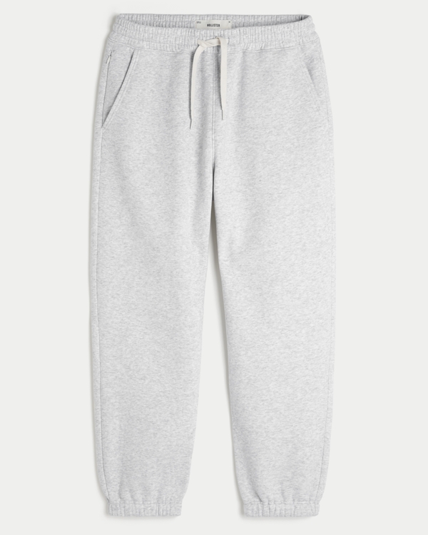 Fleece Baggy Cinch Joggers, Light Heather Gray view 1