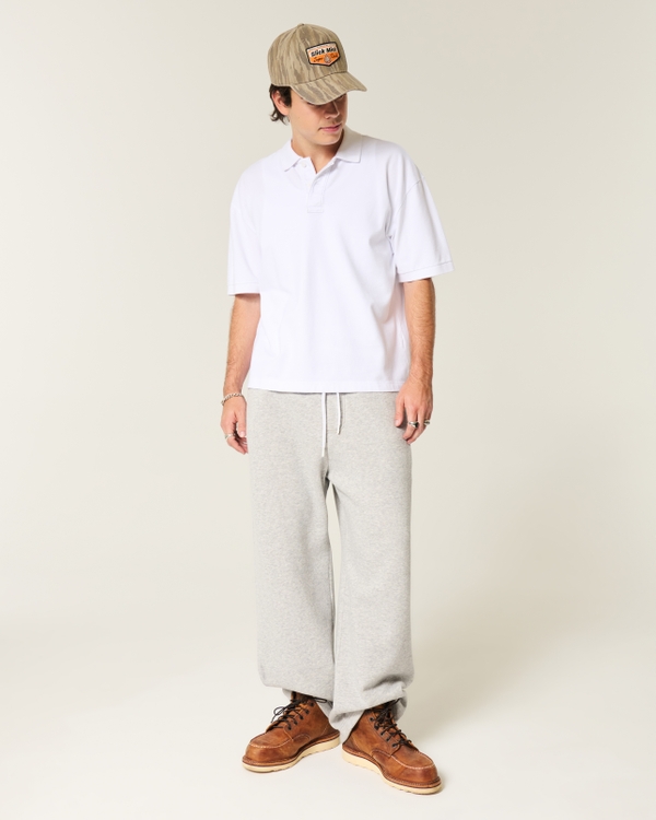 Pantalones de chándal muy holgados con logo, Gris Jaspeado view 1