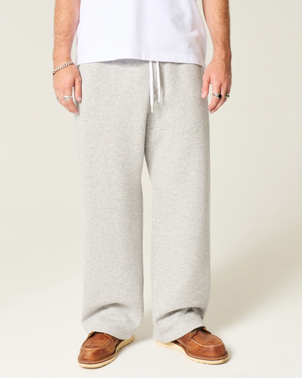Pantalones de chándal muy holgados con logo, Gris Jaspeado view 2