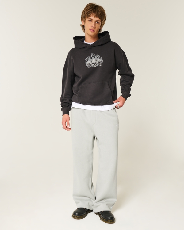 Super Baggy Jogginghose mit Logo, Steingrau view 1