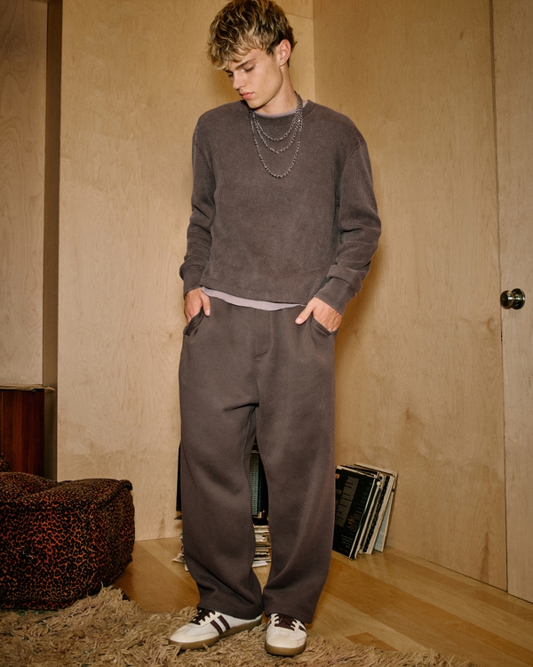 Baggy Sweatpants, Dark Brown view 1