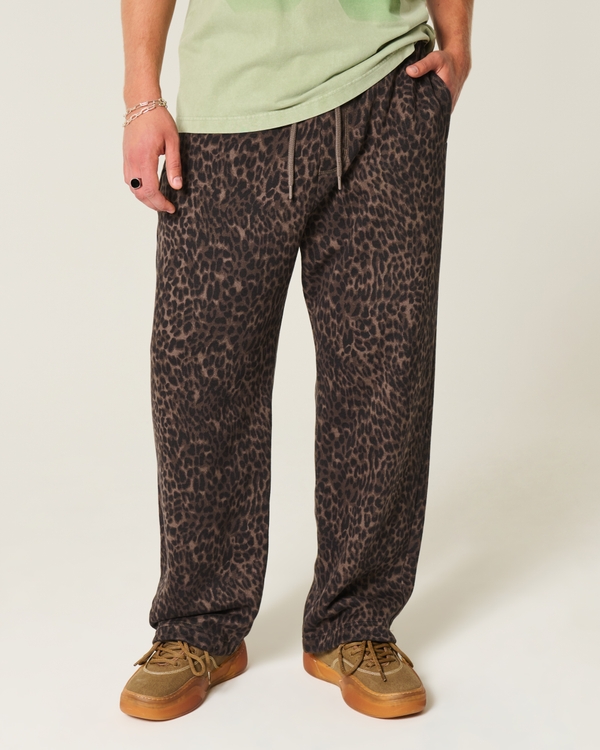 Baggy Sweatpants, Dark Brown Print view 2