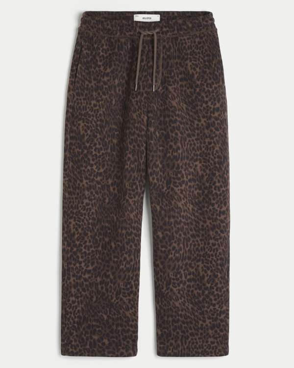 Baggy Sweatpants, Dark Brown Print view 1