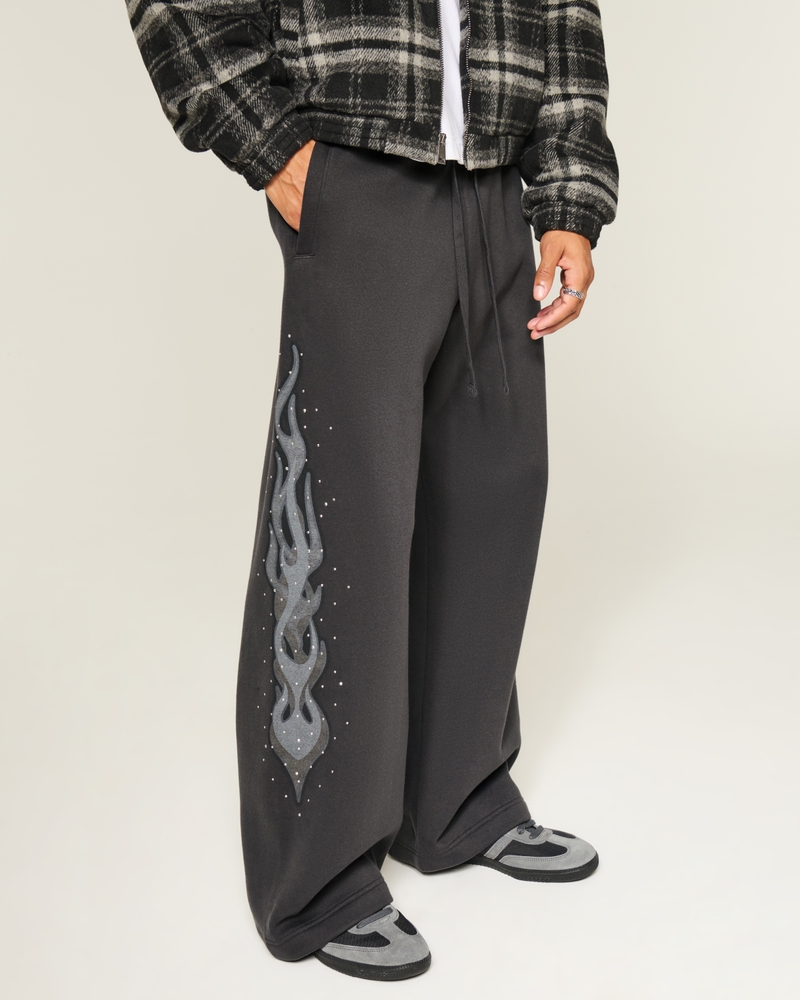 Studded Baggy Bootcut Sweatpants