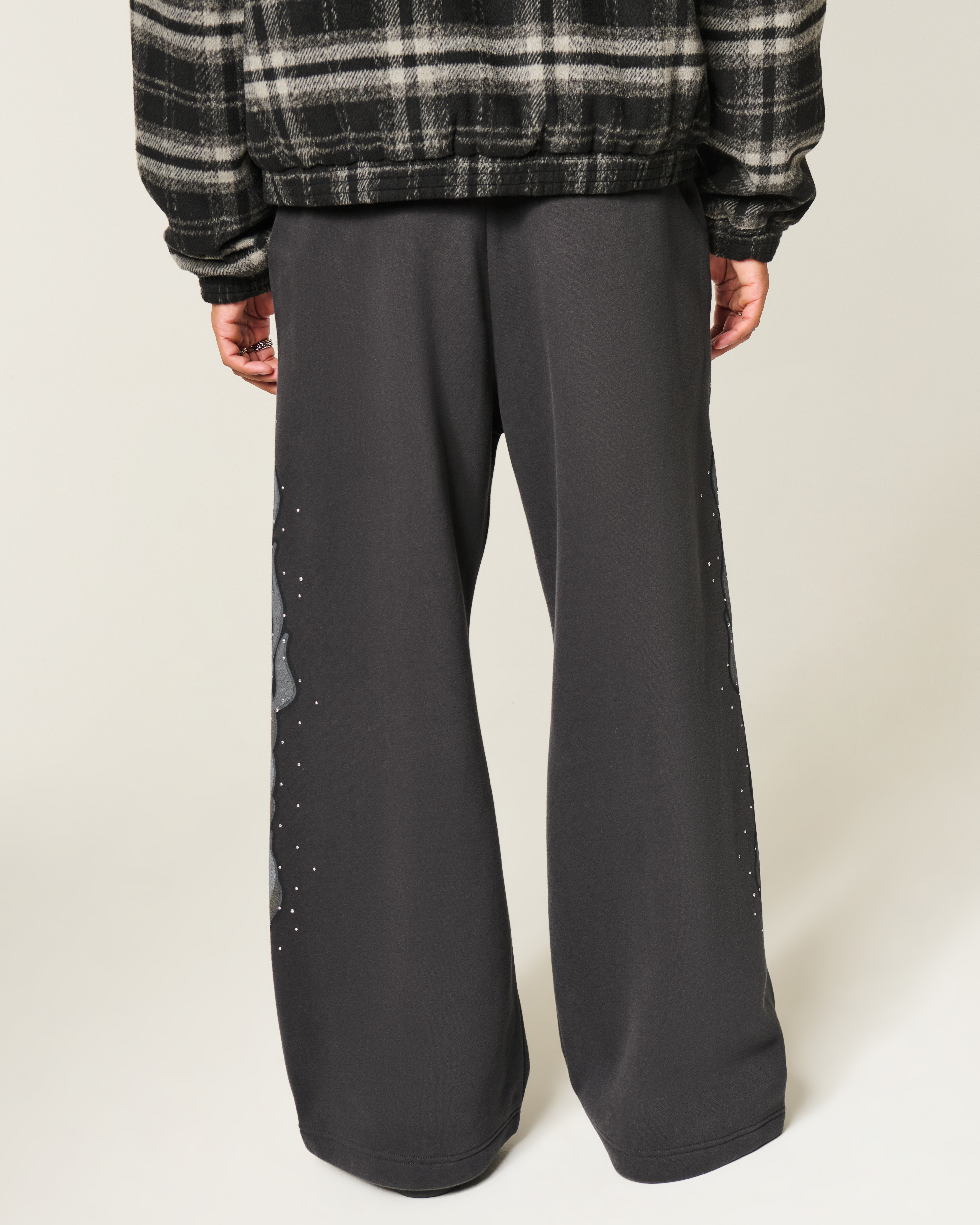 Studded Baggy Bootcut Sweatpants