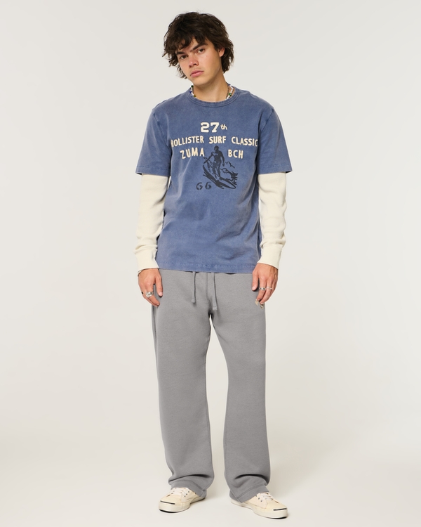 Logo Graphic Baggy Sweatpants, Dark Gray view 1