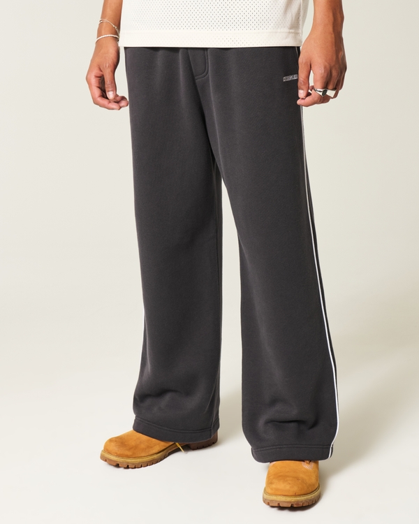 Pantalones de chándal muy holgados con logo, Negro Descolorido view 2
