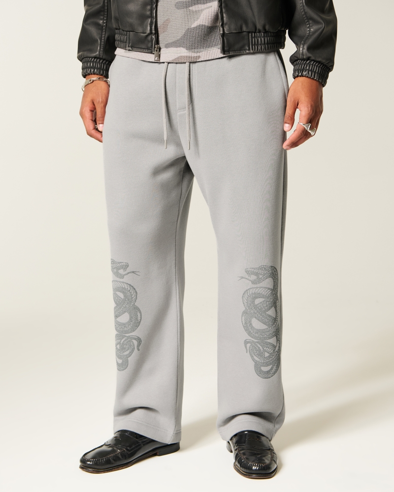 Double Snake Graphic Baggy Sweatpants