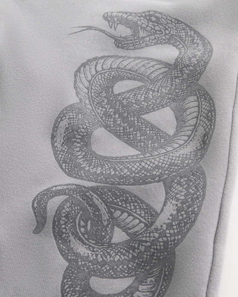 Double Snake Graphic Baggy Sweatpants