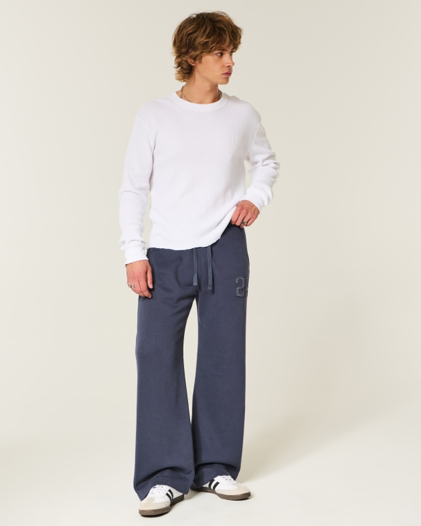 Number Graphic Bootcut Sweatpants, Charcoal Blue view 1