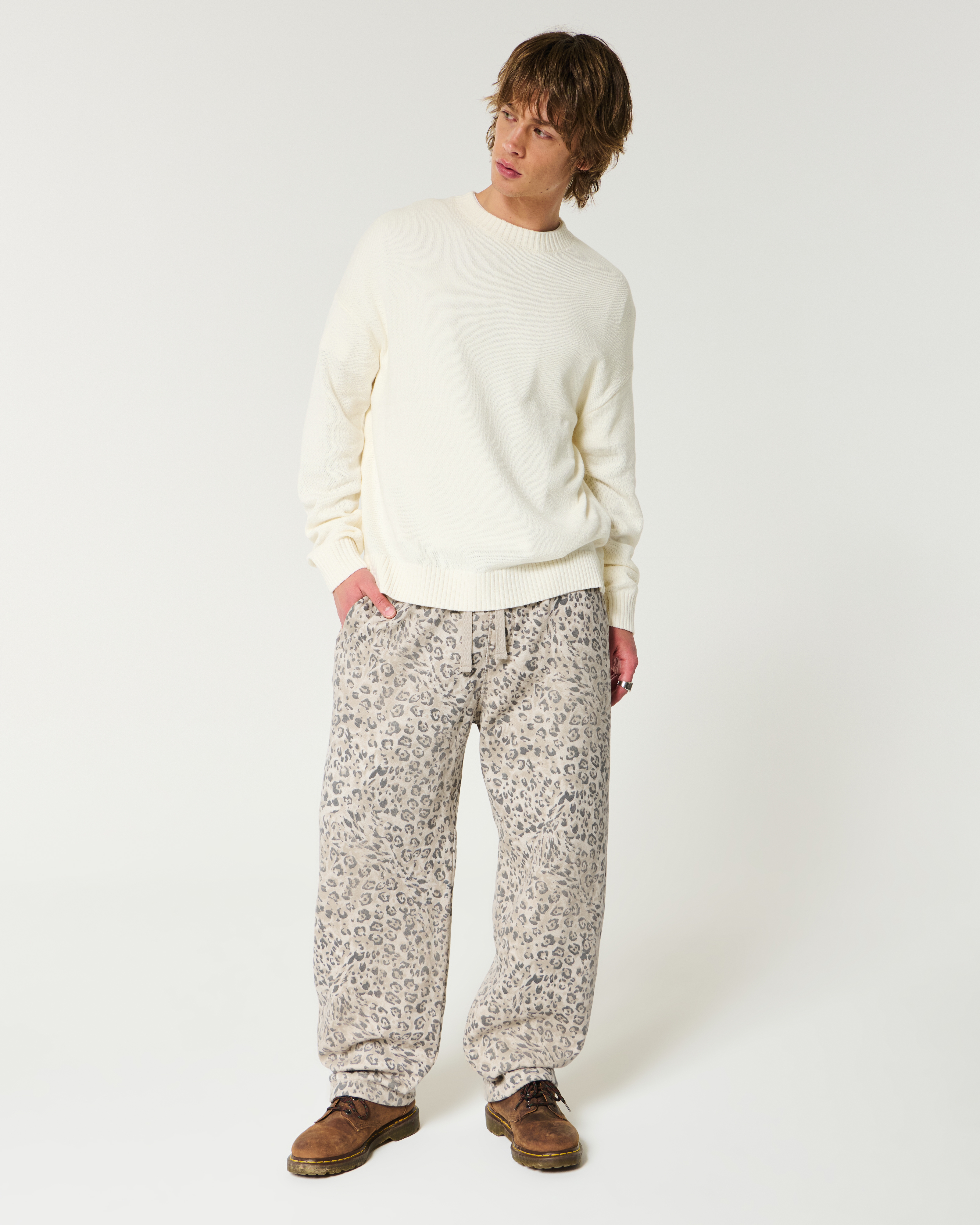 Leopard Print Skater Baggy Sweatpants