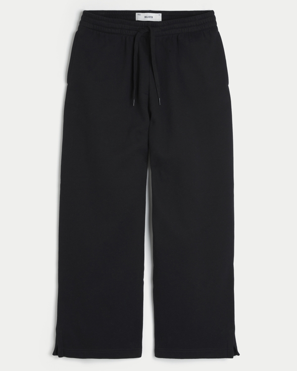 Super Baggy Y2K Split Hem Sweatpants, Black view 1