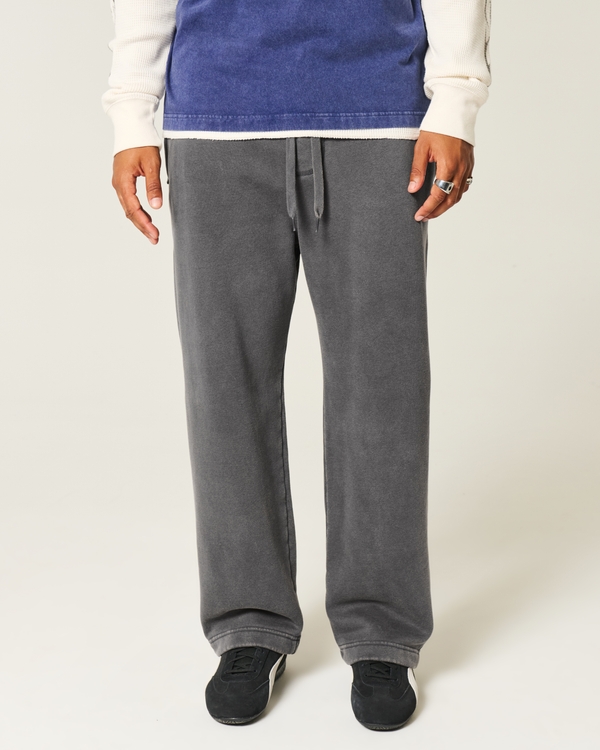 Star Applique Baggy Sweatpants, Washed Dark Gray view 2