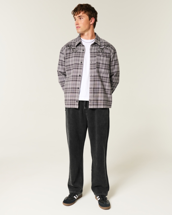 Baggy Snake Graphic Sweatpants, Washed Black view 1