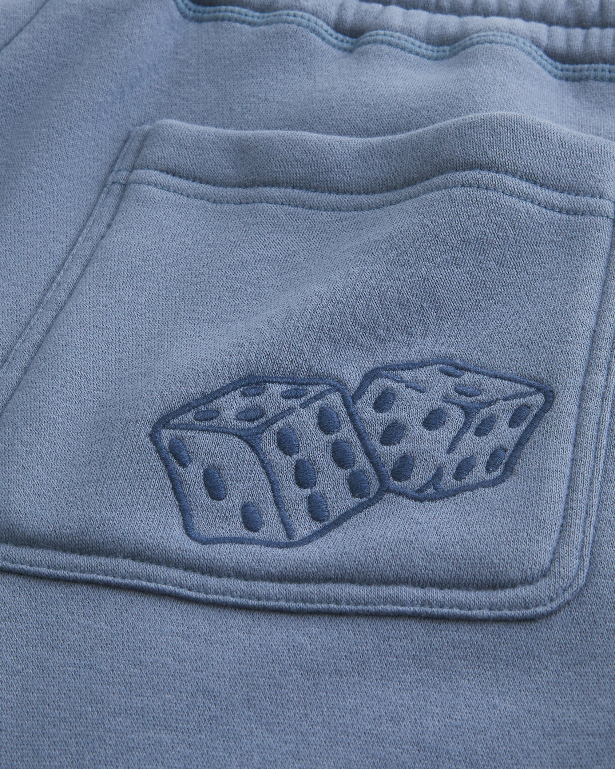 Back Pocket Dice Embroidery Baggy Sweatpants