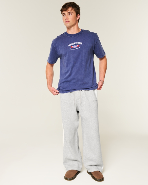 Super Baggy Striped Sweatpants, Heather Gray view 1