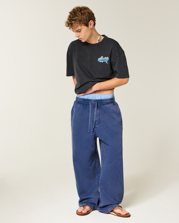 Vault Release Washed Super Baggy Sweatpants, Faded Navy view 1