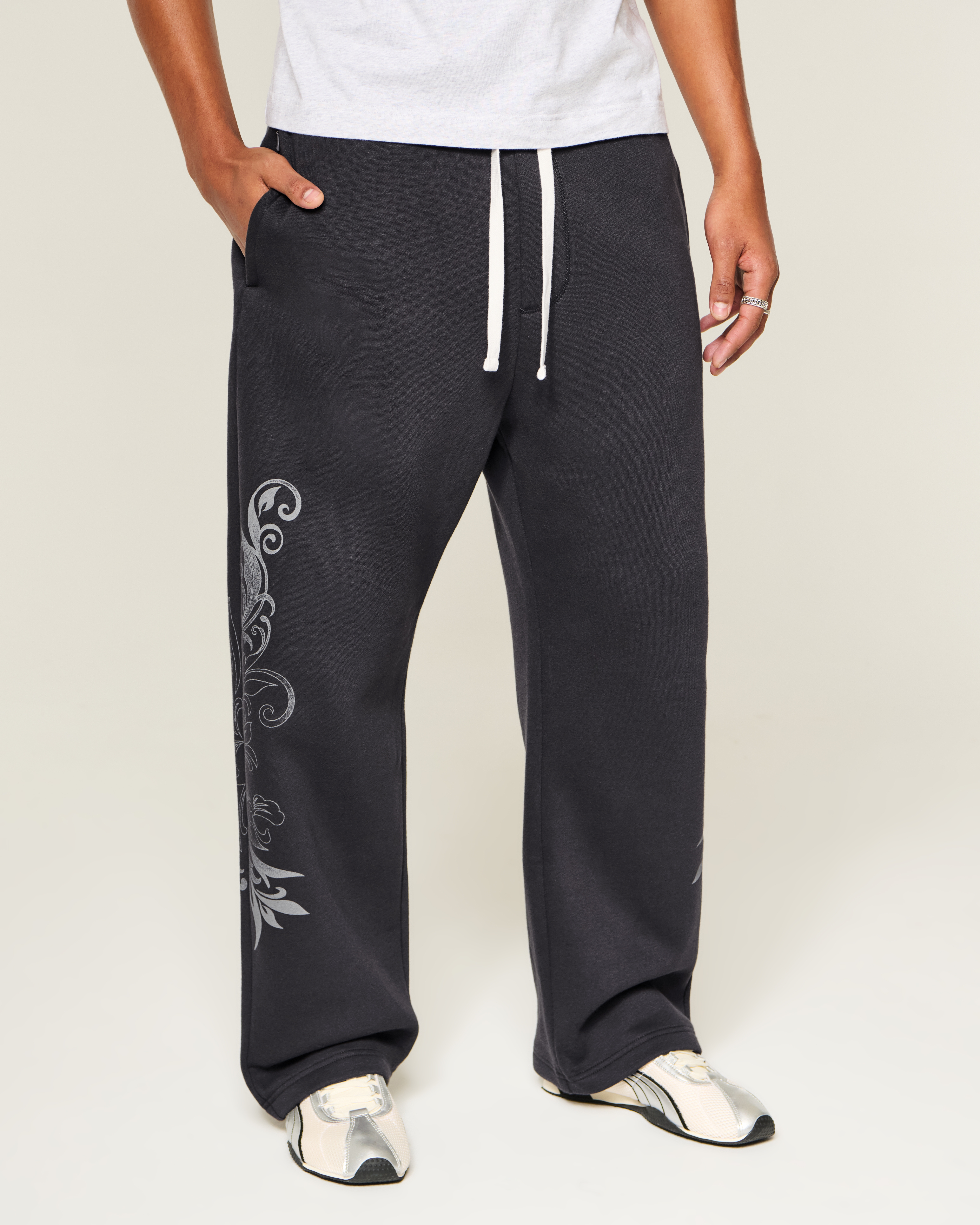 Double Leg Graphic Baggy Sweatpants