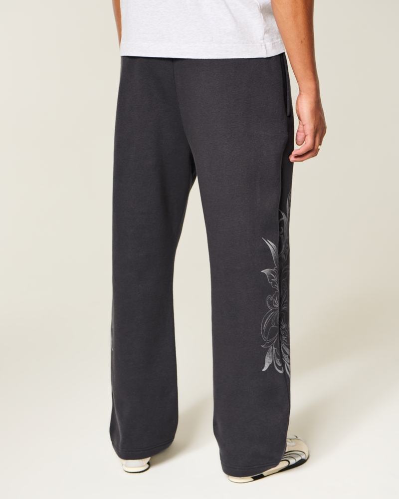 Double Leg Graphic Baggy Sweatpants