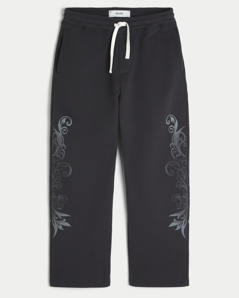 Double Leg Graphic Baggy Sweatpants