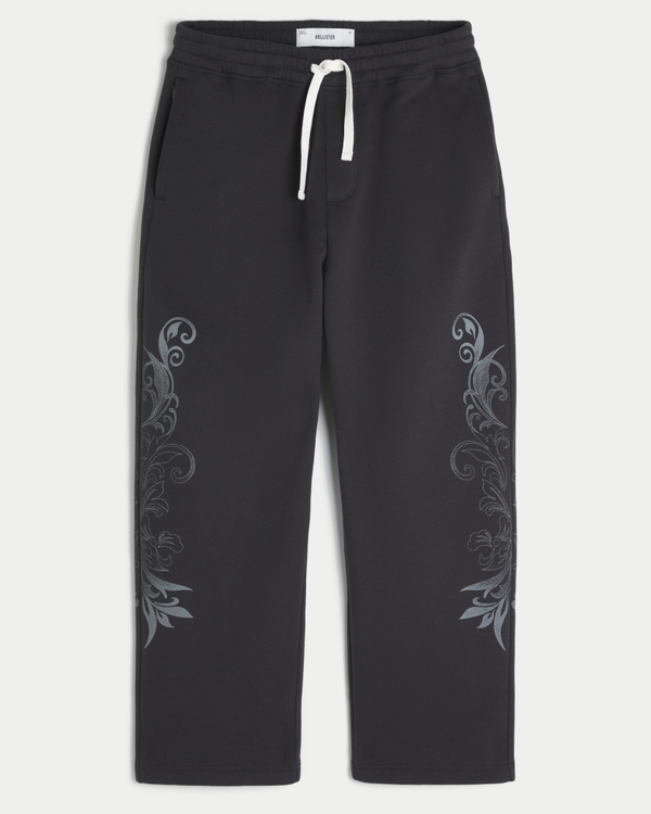 Double Leg Graphic Baggy Sweatpants