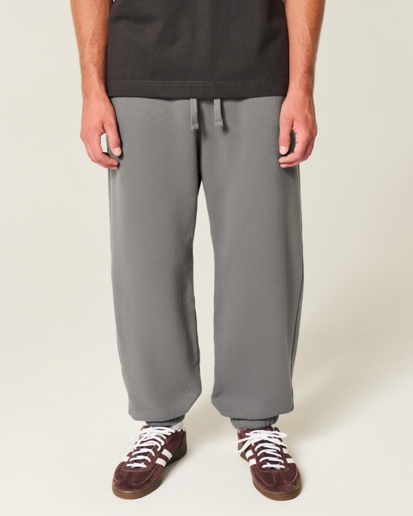 Fleece Baggy Cinch Joggers, Dark Gray view 2