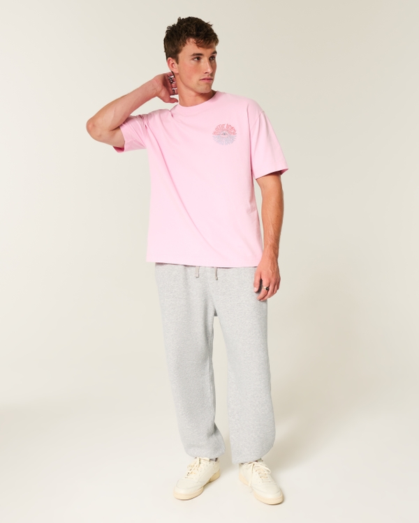 Fleece Baggy Cinch Joggers, Heather Gray view 1