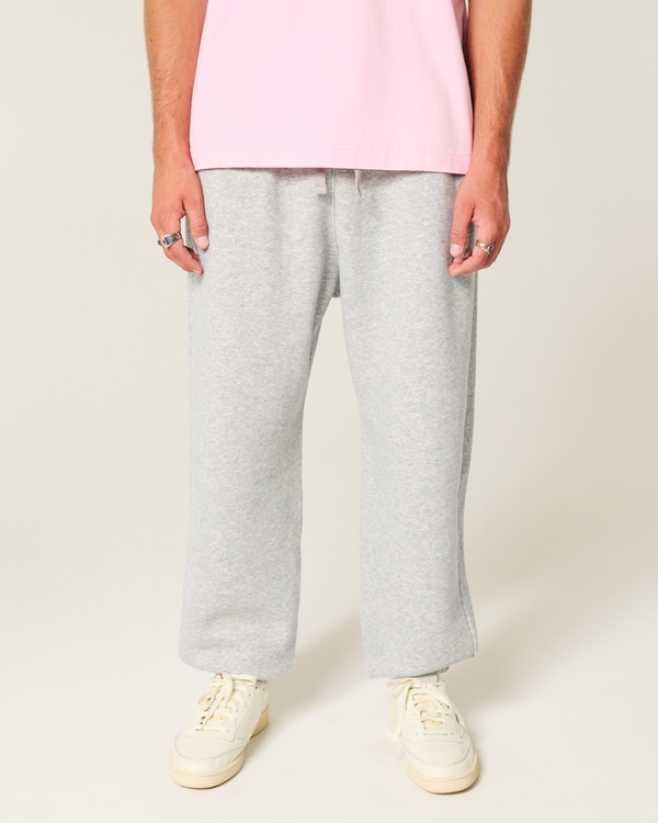 Fleece Baggy Cinch Joggers, Heather Gray view 2