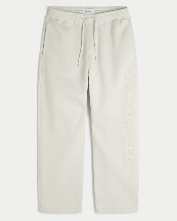 Baggy Los Angeles Graphic Sweatpants, Cream view 1