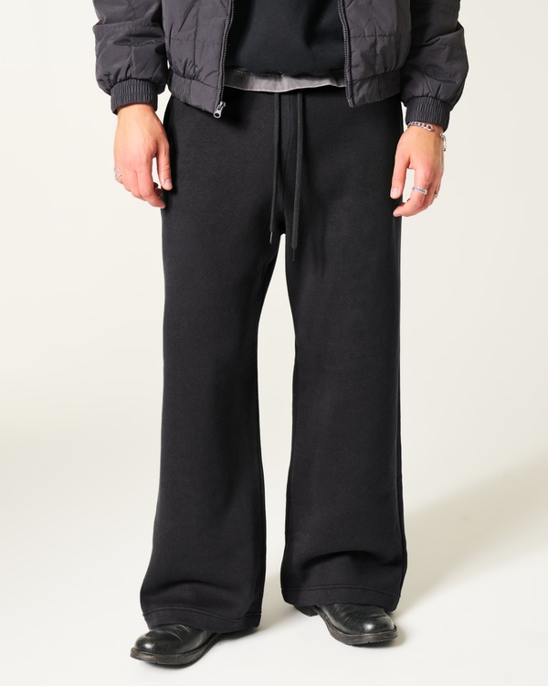Baggy Bootcut Sweatpants, Black view 2