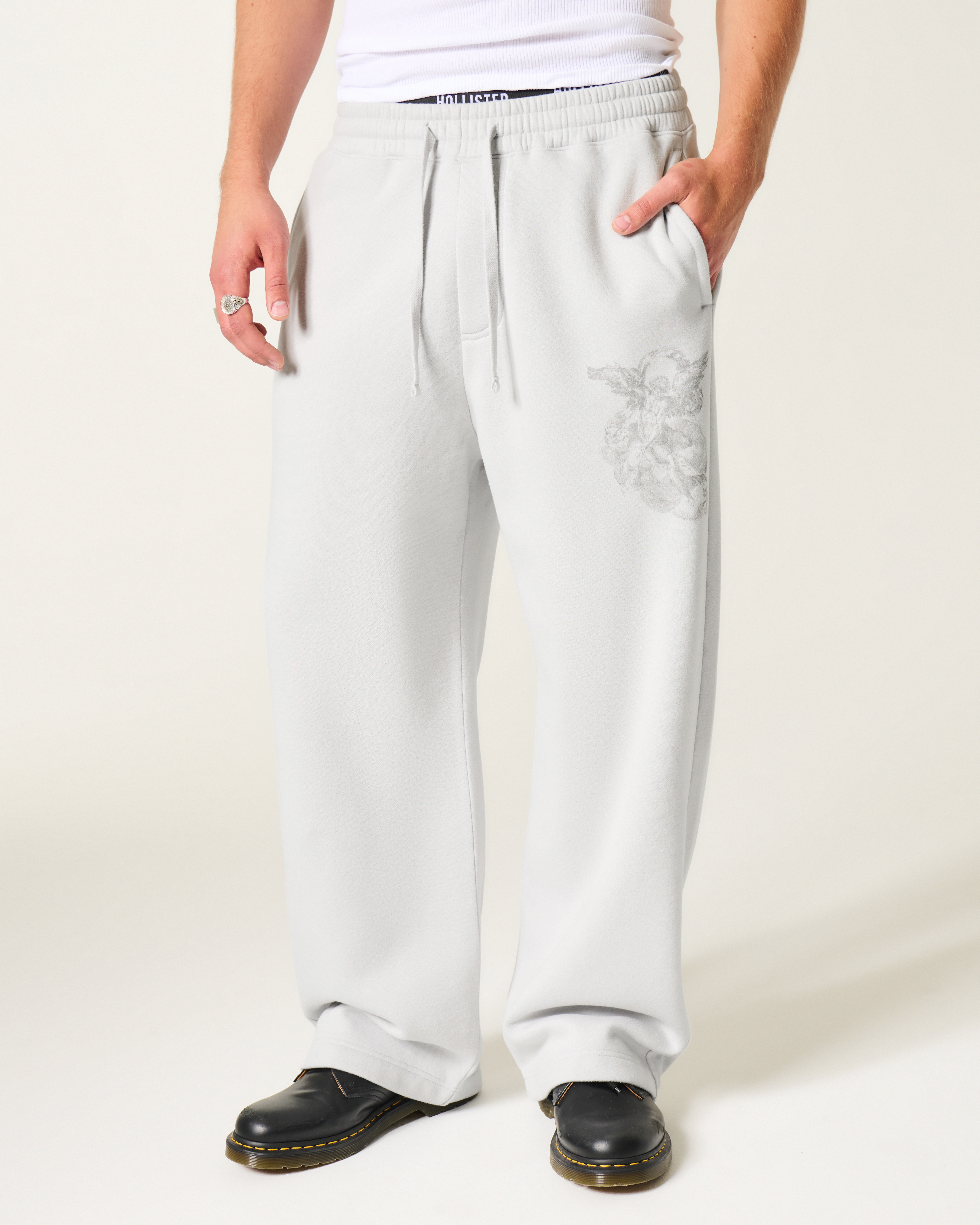 Hollister Feel Good Angel Graphic Super Baggy Sweatpants