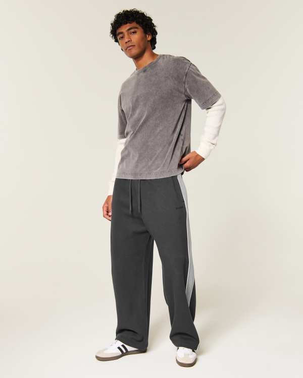 Hollister Feel Good Sport Blocking Super Baggy Sweatpants, Charcoal view 1