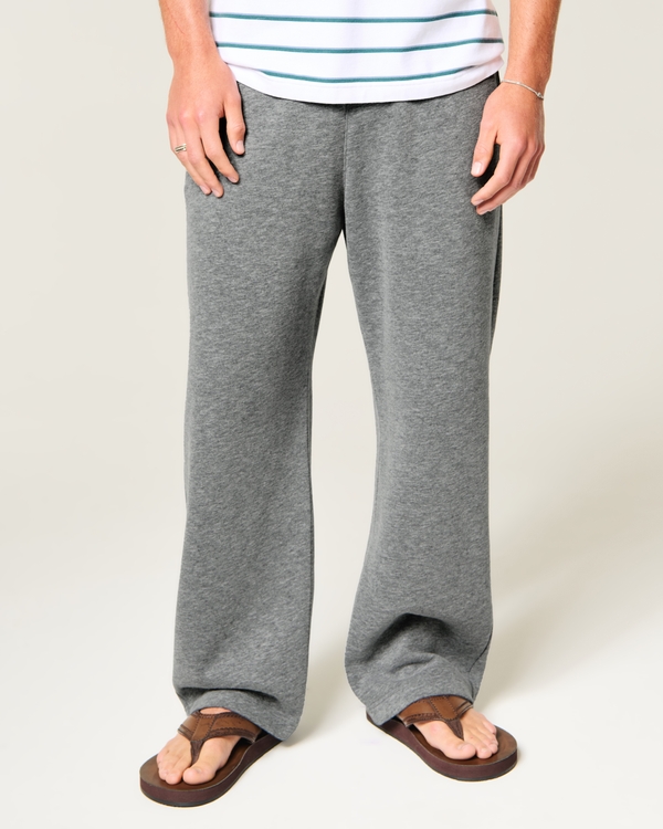 Low-Rise Back Pocket Logo Graphic Baggy Sweatpants, Dark Heather Gray view 2