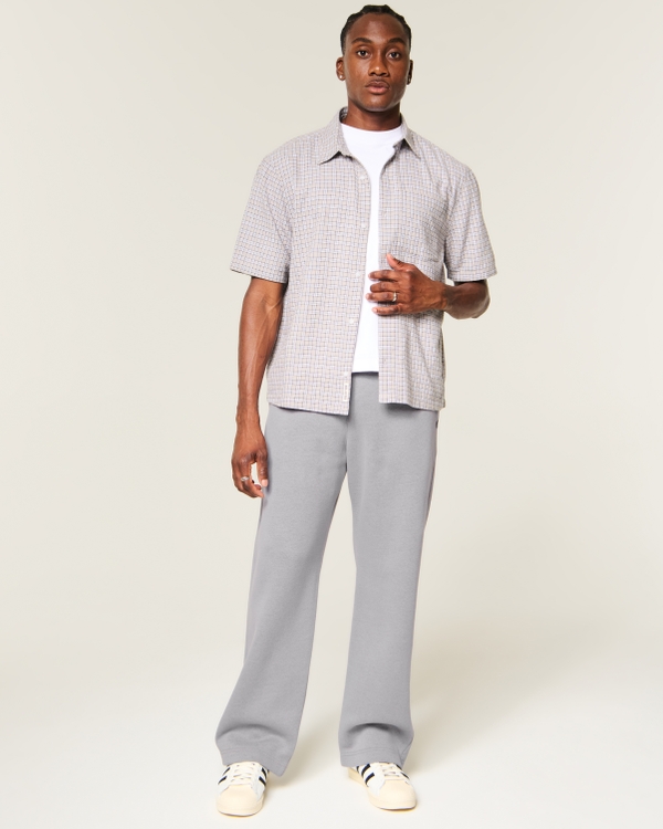 Low-Rise Back Pocket Logo Graphic Baggy Sweatpants, Charcoal view 1